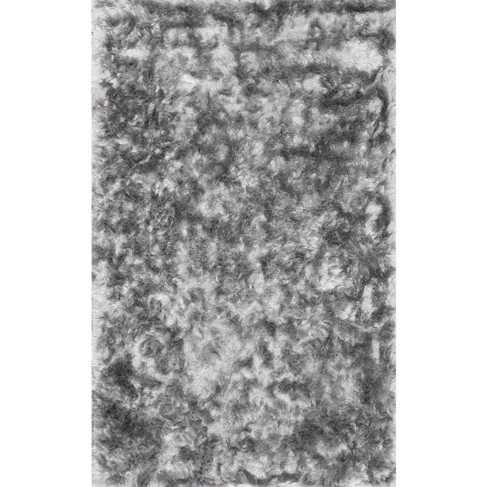 Latonia Silken Shag Silver 12 ft. x 15 ft. Indoor Area Rug by nuLOOM 1 Latonia Silken Shag Silver 12 ft. x 15 ft. Indoor Area Rug by nuLOOM