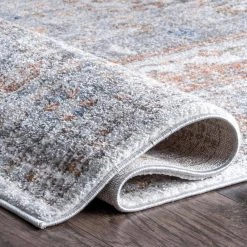 Jacquie Vintage Floral Silver 9 ft. x 12 ft. Area Rug by nuLOOM -nuLOOM Sales Store silver nuloom area rugs rzab07c 9012 1d 1000
