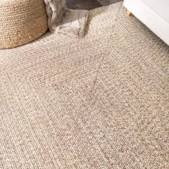 Lefebvre Casual Braided Tan 5 ft. x 8 ft. Indoor/Outdoor Area Rug by nuLOOM -nuLOOM Sales Store tan nuloom outdoor rugs hjfv01g 508 31 1000