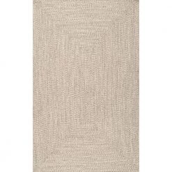 Lefebvre Casual Braided Tan 5 ft. x 8 ft. Indoor/Outdoor Area Rug by nuLOOM