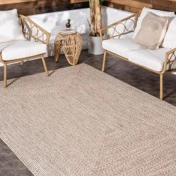 Lefebvre Casual Braided Tan 5 ft. x 8 ft. Indoor/Outdoor Area Rug by nuLOOM -nuLOOM Sales Store tan nuloom outdoor rugs hjfv01g 508 76 1000