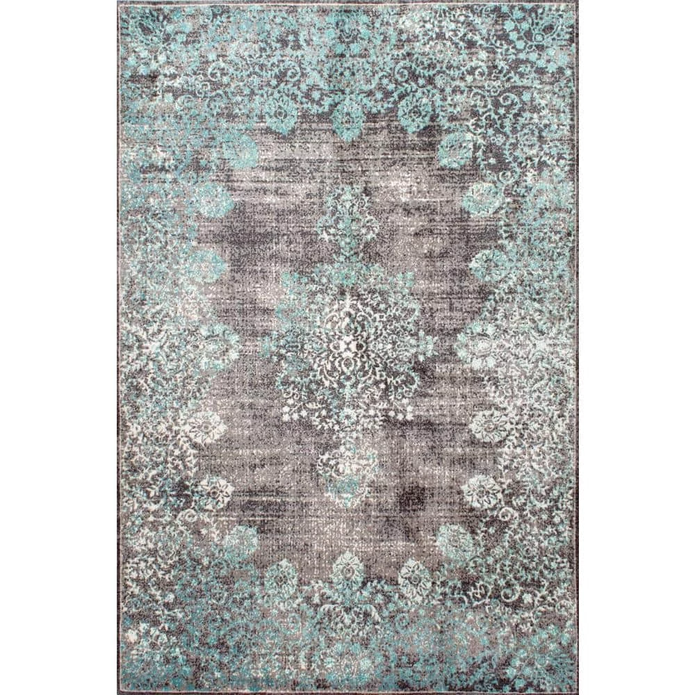 Lacy Vintage Floral Teal 5 ft. x 8 ft. Area Rug by nuLOOM 1 Lacy Vintage Floral Teal 5 ft. x 8 ft. Area Rug by nuLOOM