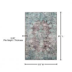 Lacy Vintage Floral Teal 5 ft. x 8 ft. Area Rug by nuLOOM 12 Lacy Vintage Floral Teal 5 ft. x 8 ft. Area Rug by nuLOOM -nuLOOM Sales Store teal nuloom area rugs binb03a 508 76 1000