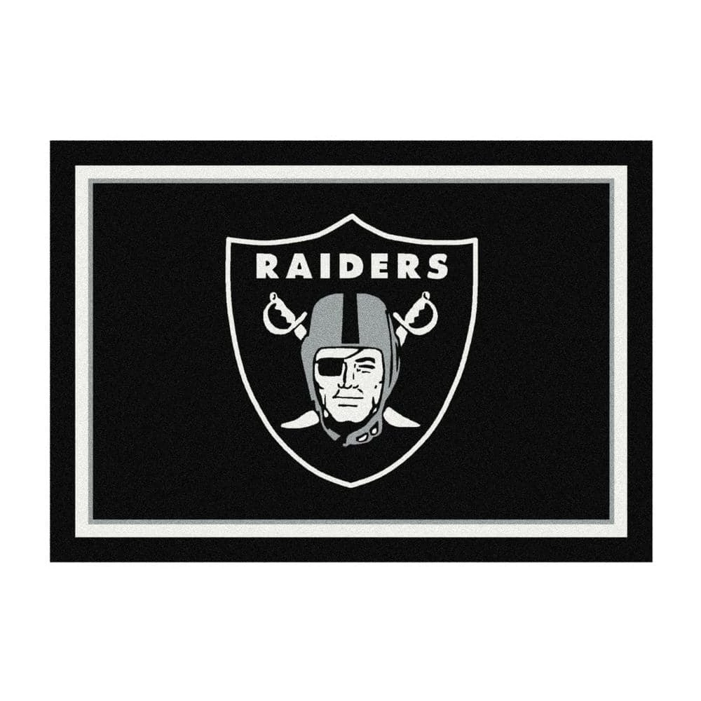 NFL 4 ft. x 6 ft. Las Vegas Raiders spirit rug by MILLIKEN 1 NFL 4 ft. x 6 ft. Las Vegas Raiders spirit rug by MILLIKEN