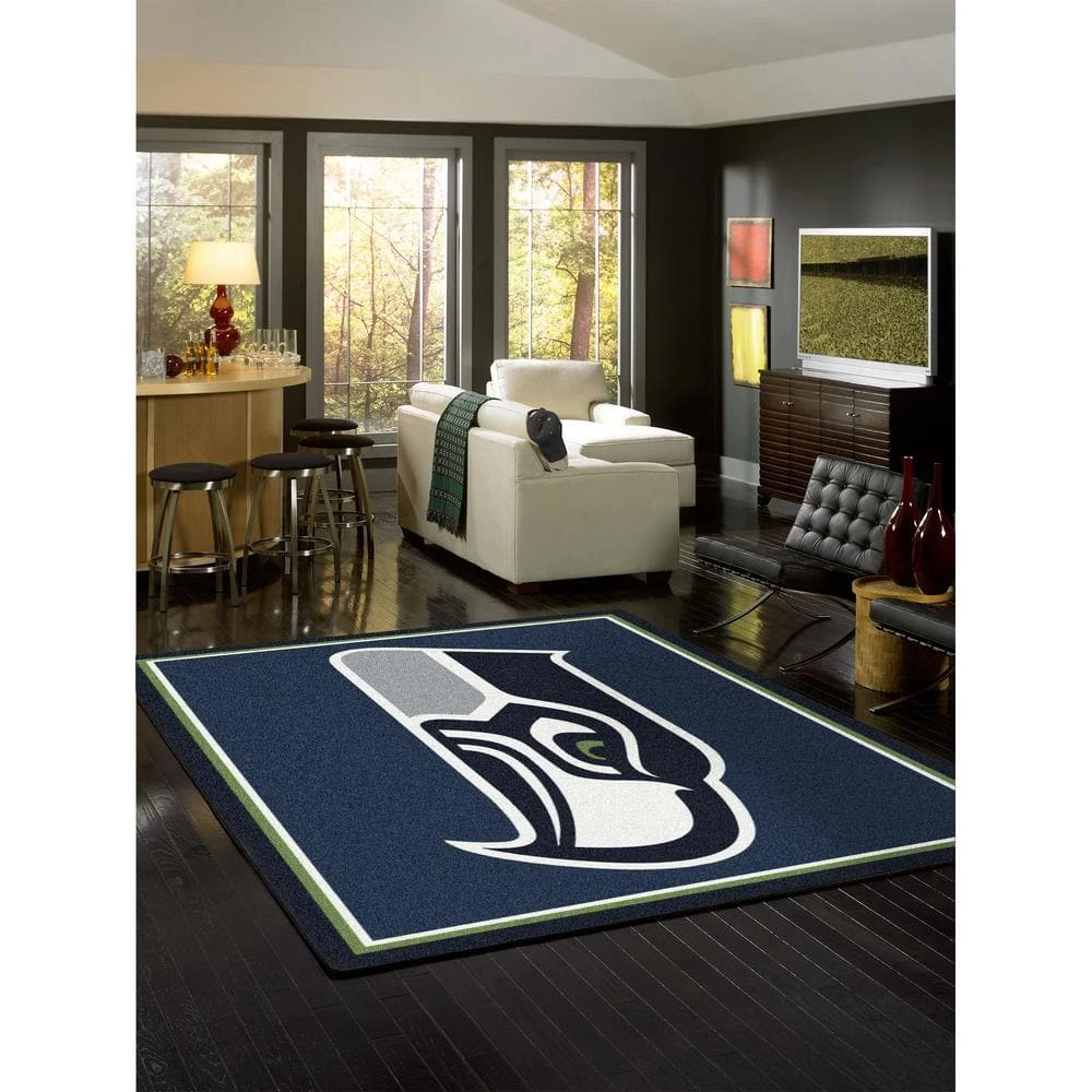 NFL 4 ft. x 6 ft. Seahawks spirit rug by MILLIKEN 2 NFL 4 ft. x 6 ft. Seahawks spirit rug by MILLIKEN - Image 2