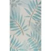 Trudy Art Deco Leaves Turquoise 5 ft. x 8 ft. Indoor/Outdoor Area Rug by nuLOOM