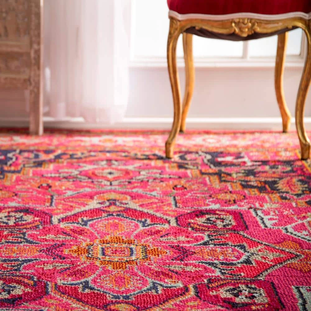 Mackenzie Persian Medallion Violet Pink 8 ft. x 11 ft. Area Rug by nuLOOM 5 Mackenzie Persian Medallion Violet Pink 8 ft. x 11 ft. Area Rug by nuLOOM - Image 5