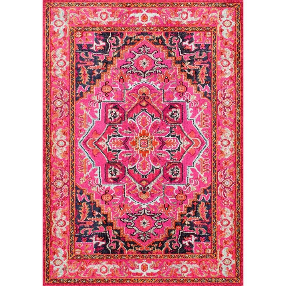 Mackenzie Persian Medallion Violet Pink 8 ft. x 11 ft. Area Rug by nuLOOM 1 Mackenzie Persian Medallion Violet Pink 8 ft. x 11 ft. Area Rug by nuLOOM