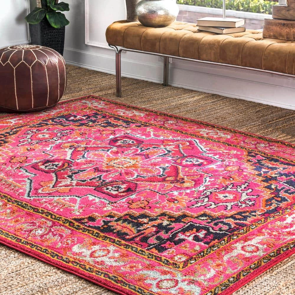 Mackenzie Persian Medallion Violet Pink 8 ft. x 11 ft. Area Rug by nuLOOM 2 Mackenzie Persian Medallion Violet Pink 8 ft. x 11 ft. Area Rug by nuLOOM - Image 2