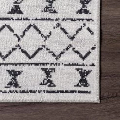 Noa Machine Washable Tribal Moroccan White 8 ft. x 10 ft. Indoor Area Rug by nuLOOM -nuLOOM Sales Store white nuloom area rugs birv09a 8010 44 1000