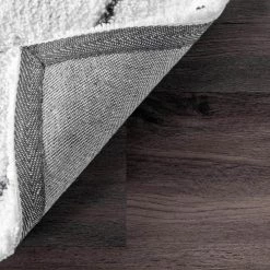 Beaulah Modern Geometric Shag White 8 ft. x 10 ft. Area Rug by nuLOOM -nuLOOM Sales Store white nuloom area rugs hjkz01a 76096 66 1000