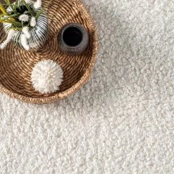 Marlow Soft Shaggy Faux Sheepskin Machine Washable White 6 ft. x 9 ft. Indoor Area Rug by nuLOOM -nuLOOM Sales Store white nuloom area rugs hjwt01a 609 4f 1000