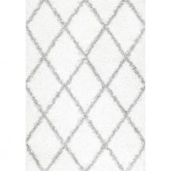 Shanna Easy Shag White 9 ft. x 12 ft. Area Rug by nuLOOM