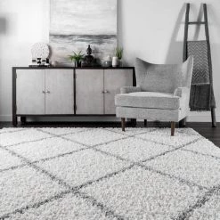 Shanna Easy Shag White 9 ft. x 12 ft. Area Rug by nuLOOM -nuLOOM Sales Store white nuloom area rugs ozez04a 92012 c3 1000